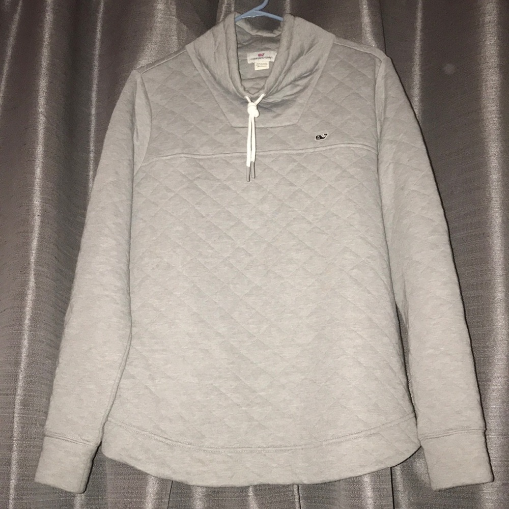 All over quilted vineyard vines funnel neck